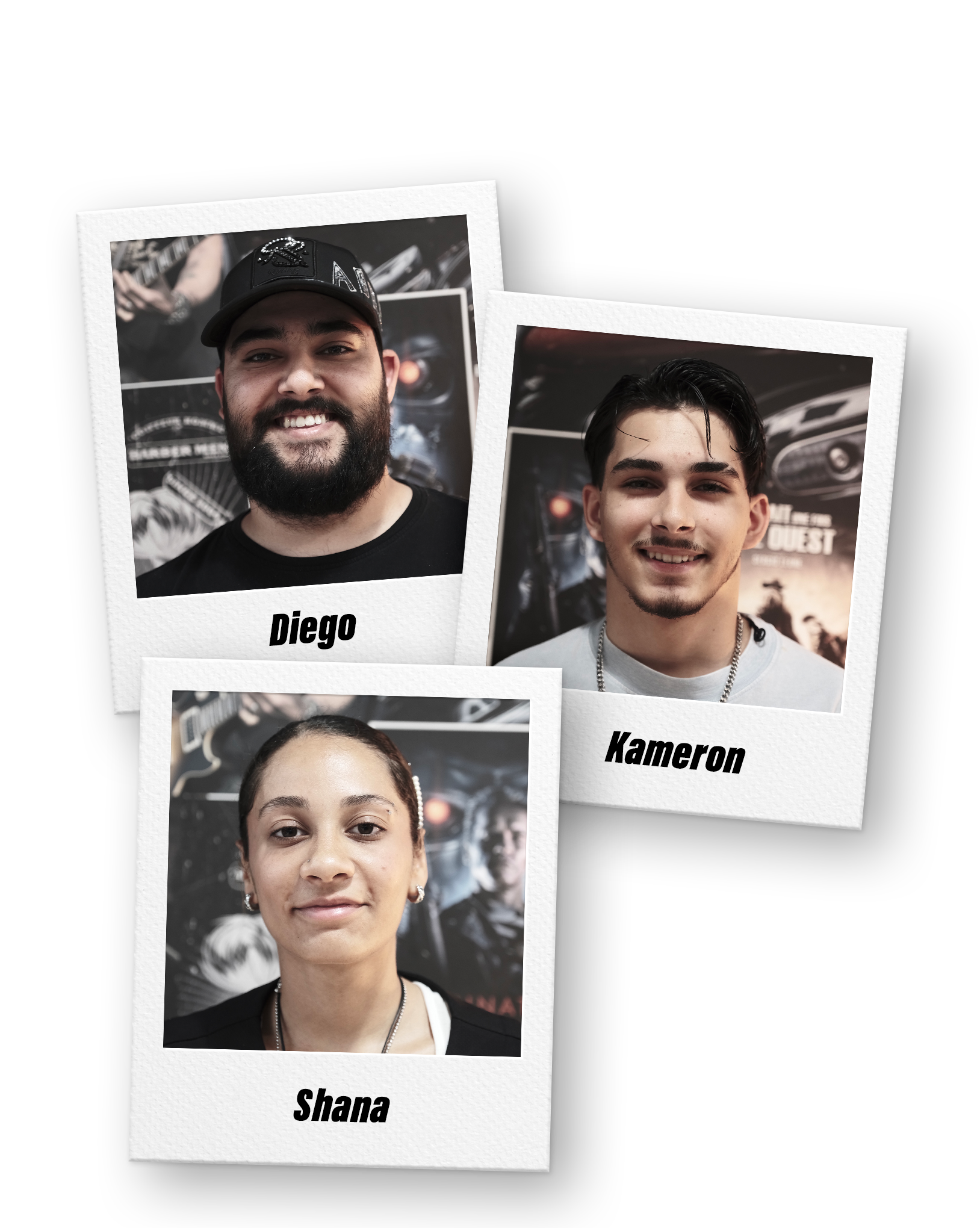 Equipe-polaroid-sete Votre équipe de barbiers chez BARBER MEN Sète