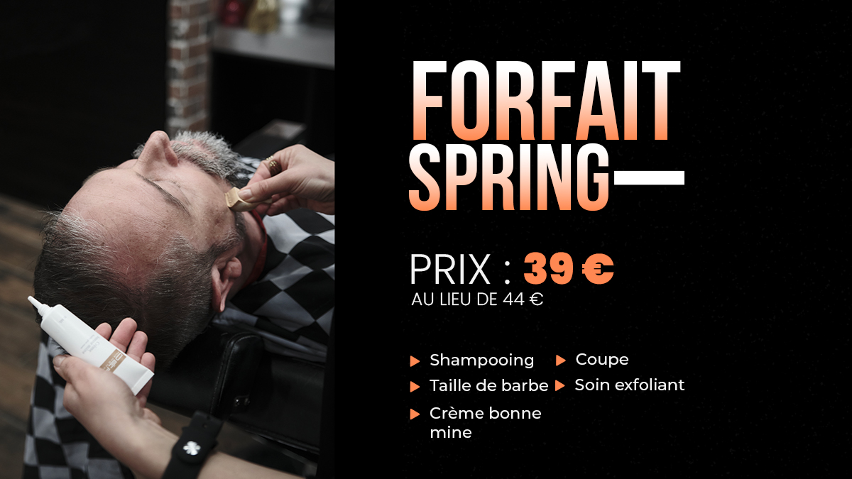 Offre du mois de mars chez Barber Men : forfait spring privilège